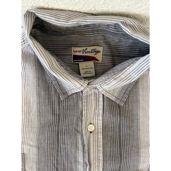 "Rare Vintage" Brand Men's Western Rodeo Shirt Grey Stripe Pearl Snaps Sz Large - Picture 4 of 12